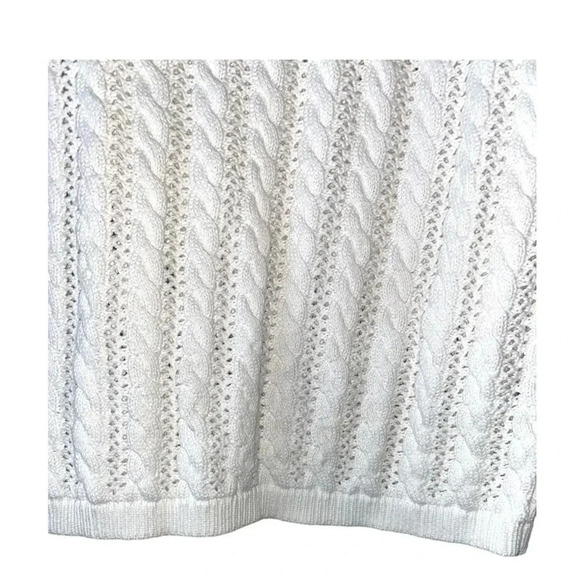 LANDS’ END | Drifter Cable Knit Sweater Milk White Size L, Long Sleeves (NWOT) - Picture 4 of 8
